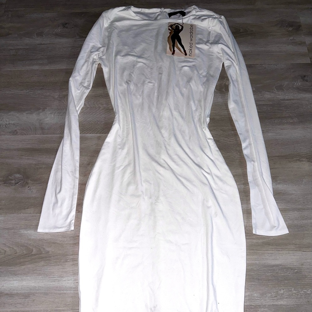 NEW WHITE MAXI LONG BODYCON NAKED WARDROBE - Picture 2 of 4